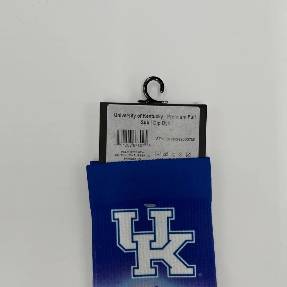 Strideline Kentucky Wildcats Crew‎ Socks Mens 8-12 Blue White Ombre NEW NCAA